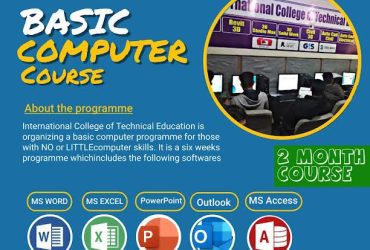 Basic computer  two months course  in Sixth Road Rawalpindi