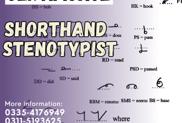 Professional Shorthand typing course in Chakwal Attock