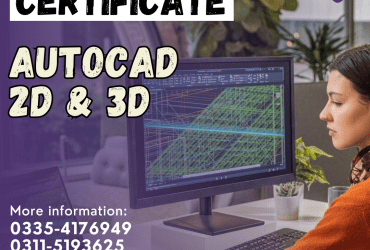 Auto Cad 2d 3d short two months course in Jauharabad